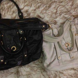 Black and white genuine leather B Makowsky purses